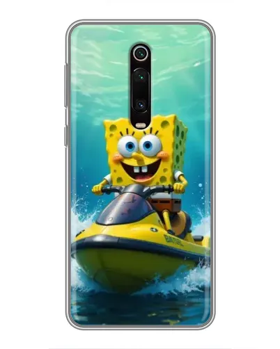Чохол для Xiaomi Mi 9T з картинкою «Спанч Боб на гідроциклі»