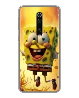 Чохол для Xiaomi Mi 9T з картинкою «Губка Боб стрибає»