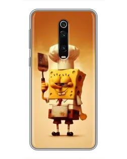 Чохол для Xiaomi Mi 9T з картинкою «Губка Боб кухар»