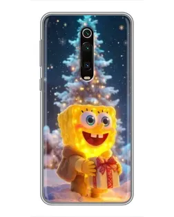 Чохол для Xiaomi Mi 9T з картинкою «Різдвяний Спанч Боб»