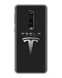 Чохол для Xiaomi Mi 9T з картинкою «Сталевий логотип Tesla»