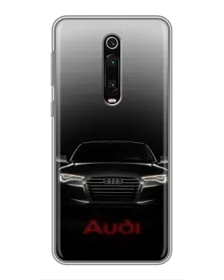 Чехол для Xiaomi Mi 9T с картинкой «Audi — градиентный контур»