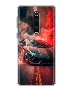 Чехол для Xiaomi Mi 9T с картинкой «Lamborghini красный дым»