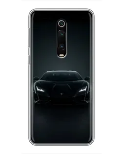 Чехол для Xiaomi Mi 9T с картинкой «Черный Lamborghini Aventador»