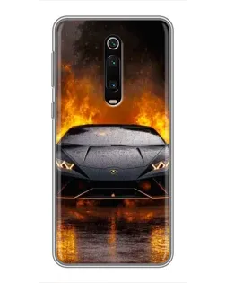 Чехол для Xiaomi Mi 9T с картинкой «Lamborghini в огне»