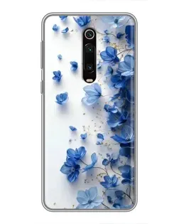 Чехол для Xiaomi Mi 9T с картинкой «Голубой цветочный каскад»