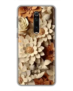 Чехол для Xiaomi Mi 9T с картинкой «Бежевый флористический декор»