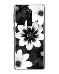 Чехол для Xiaomi Mi 9T с картинкой «Монохромные астры»