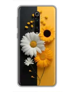 Чехол для Xiaomi Mi 9T с картинкой «Подсолнух и ромашка»