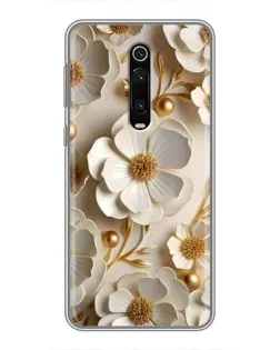 Чехол для Xiaomi Mi 9T с картинкой «Белие бумажние  цвети»