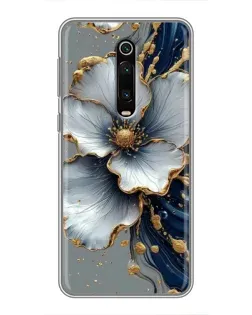 Чехол для Xiaomi Mi 9T с картинкой «Белый цветок и золотой флюид»