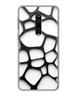 Чехол для Xiaomi Mi 9T с картинкой «Белая объемная сетка»