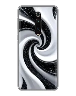 Чехол для Xiaomi Mi 9T с картинкой «Черно-белая спираль»