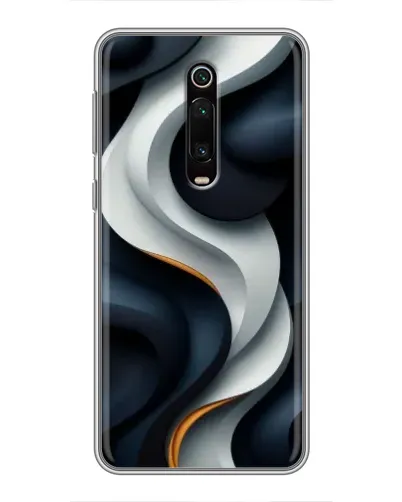 Чехол для Xiaomi Mi 9T с картинкой «Объемные черно-белые ленты» Чехол для Xiaomi Mi 9T с картинкой «Объемные черно-белые ленты»