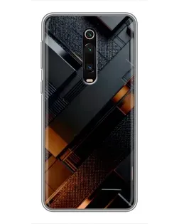 Чехол для Xiaomi Mi 9T с картинкой «Черные геометрические блоки»