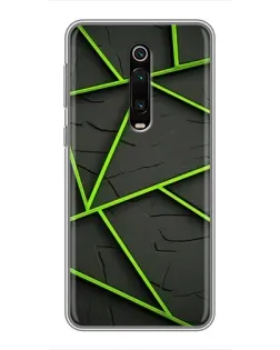 Чехол для Xiaomi Mi 9T с картинкой «Зеленые геометрические линии»