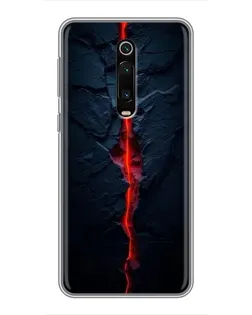 Чехол для Xiaomi Mi 9T с картинкой «Kрасная лавовая трещина»