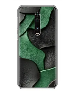 Чехол для Xiaomi Mi 9T с картинкой «Зеленые кожаные волны»