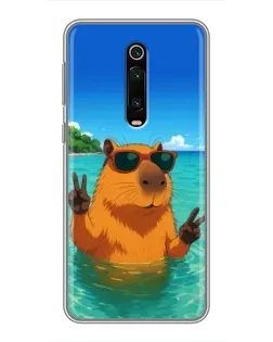 Чехол для Xiaomi Mi 9T с картинкой «Морская капибара»