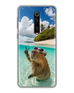 Чехол для Xiaomi Mi 9T с картинкой «Капибара на море»