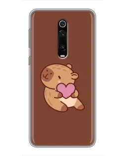 Чехол для Xiaomi Mi 9T с картинкой «Капибара с сердцем»