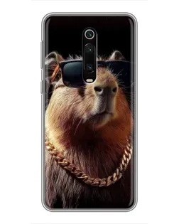 Чехол для Xiaomi Mi 9T с картинкой «Капибара золотая цепь»