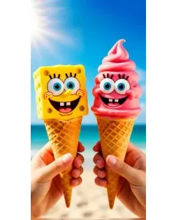 Чехол для Xiaomi с картинкой «Спанч Боб мороженое»