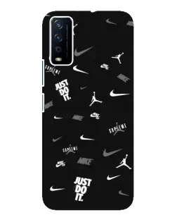 Чехол для Vivo Y12s с картинкой «Nike Black Pattern»