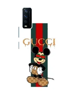 Чохол для Vivo Y12s з картинкою «Міккі Маус Gucci — смуги»