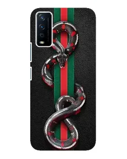 Чехол для Vivo Y12s с картинкой «Gucci — змея на полосе» Чехол для Vivo Y12s с картинкой «Gucci — змея на полосе»