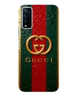 Чехол для Vivo Y12s с картинкой «Gucci — фирменная полоса и золото» Чехол для Vivo Y12s с картинкой «Gucci — фирменная полоса и золото»