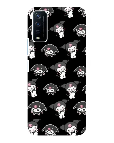 Чохол для Vivo Y12s з картинкою «Чорний паттерн Kuromi»