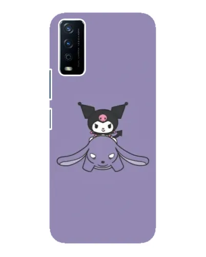 Чохол для Vivo Y12s з картинкою «Kuromi на ліловому фоні»