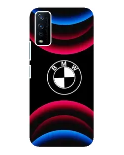 Чехол для Vivo Y12s с картинкой «Логотип BMW и неоновые дуги»