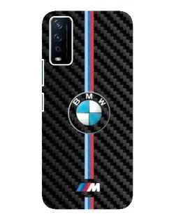 Чехол для Vivo Y12s с картинкой «Эмблема BMW и карбон»