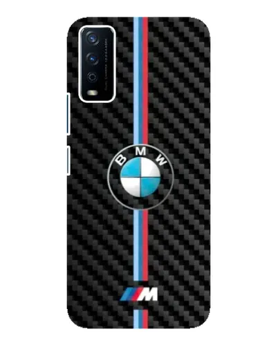 Чехол для Vivo Y12s с картинкой «Эмблема BMW и карбон»