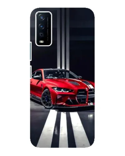 Чехол для Vivo Y12s с картинкой «Красная BMW на дороге»