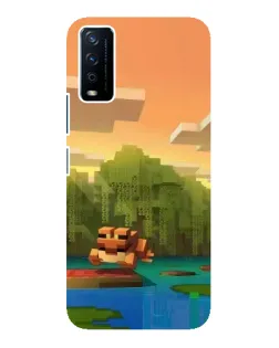 Чохол для Vivo Y12s з картинкою «Майнкрафт захід сонця»