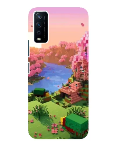 Чохол для Vivo Y12s з картинкою «Рожеве дерево Minecraft»