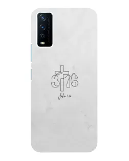 Чохол для Vivo Y12s з картинкою «Івана 3:16 Хрест»