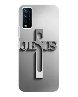 Чохол для Vivo Y12s з картинкою «Металевий хрест Jesus»