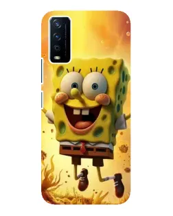 Чехол для Vivo Y12s с картинкой «Губка Боб прыгает»