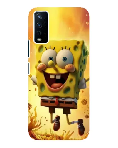 Чехол для Vivo Y12s с картинкой «Губка Боб прыгает»