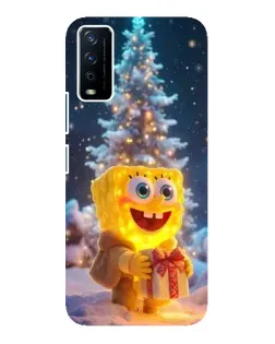 Чехол для Vivo Y12s с картинкой «Рождественский Спанч Боб»