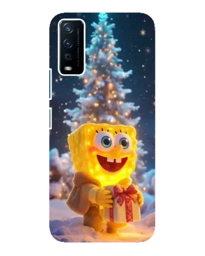Чехол для Vivo Y12s с картинкой «Рождественский Спанч Боб»