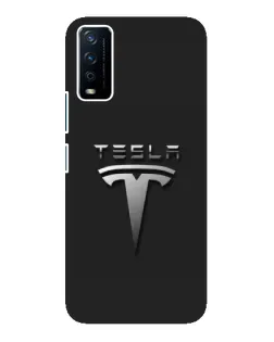 Чохол для Vivo Y12s з картинкою «Сталевий логотип Tesla»