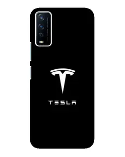 Чохол для Vivo Y12s з картинкою «Tesla White Logo»