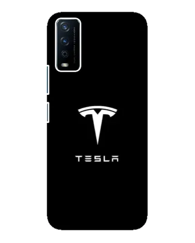 Чохол для Vivo Y12s з картинкою «Tesla White Logo»