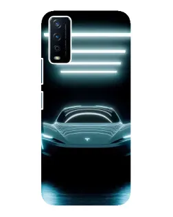 Чохол для Vivo Y12s з картинкою «Tesla в неоні»