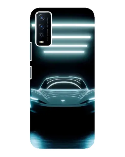 Чохол для Vivo Y12s з картинкою «Tesla в неоні»